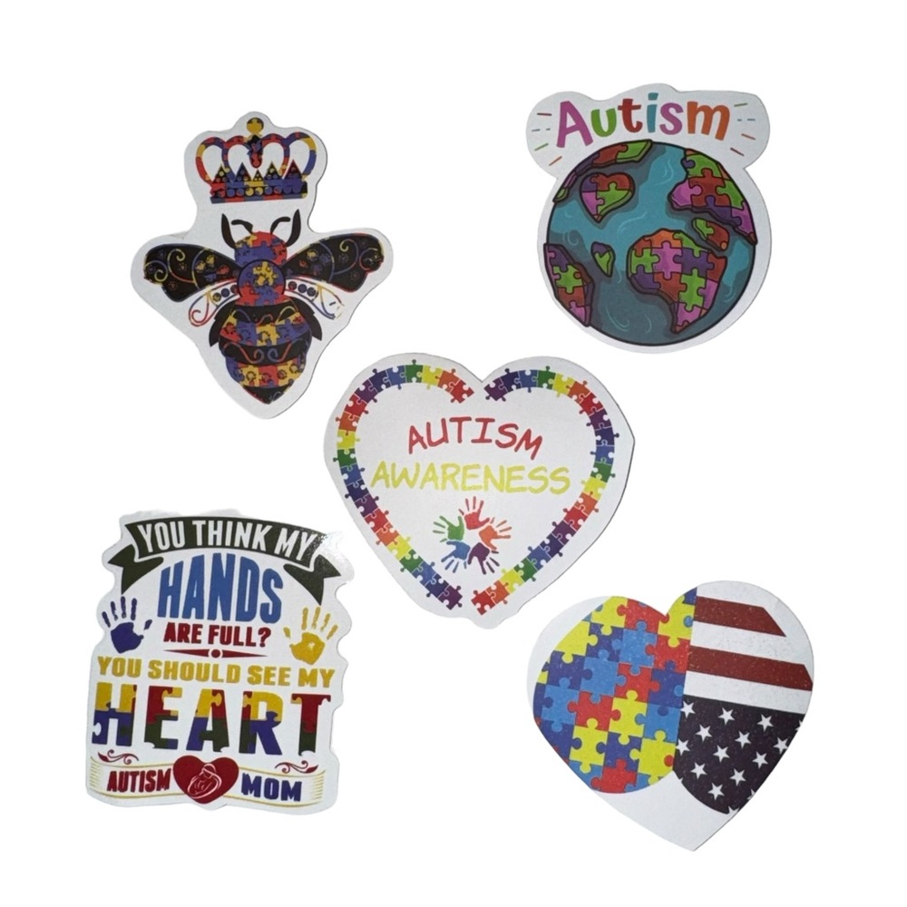 🧩❤️Autism Awareness 5 Pack Of Stickers🧩❤️